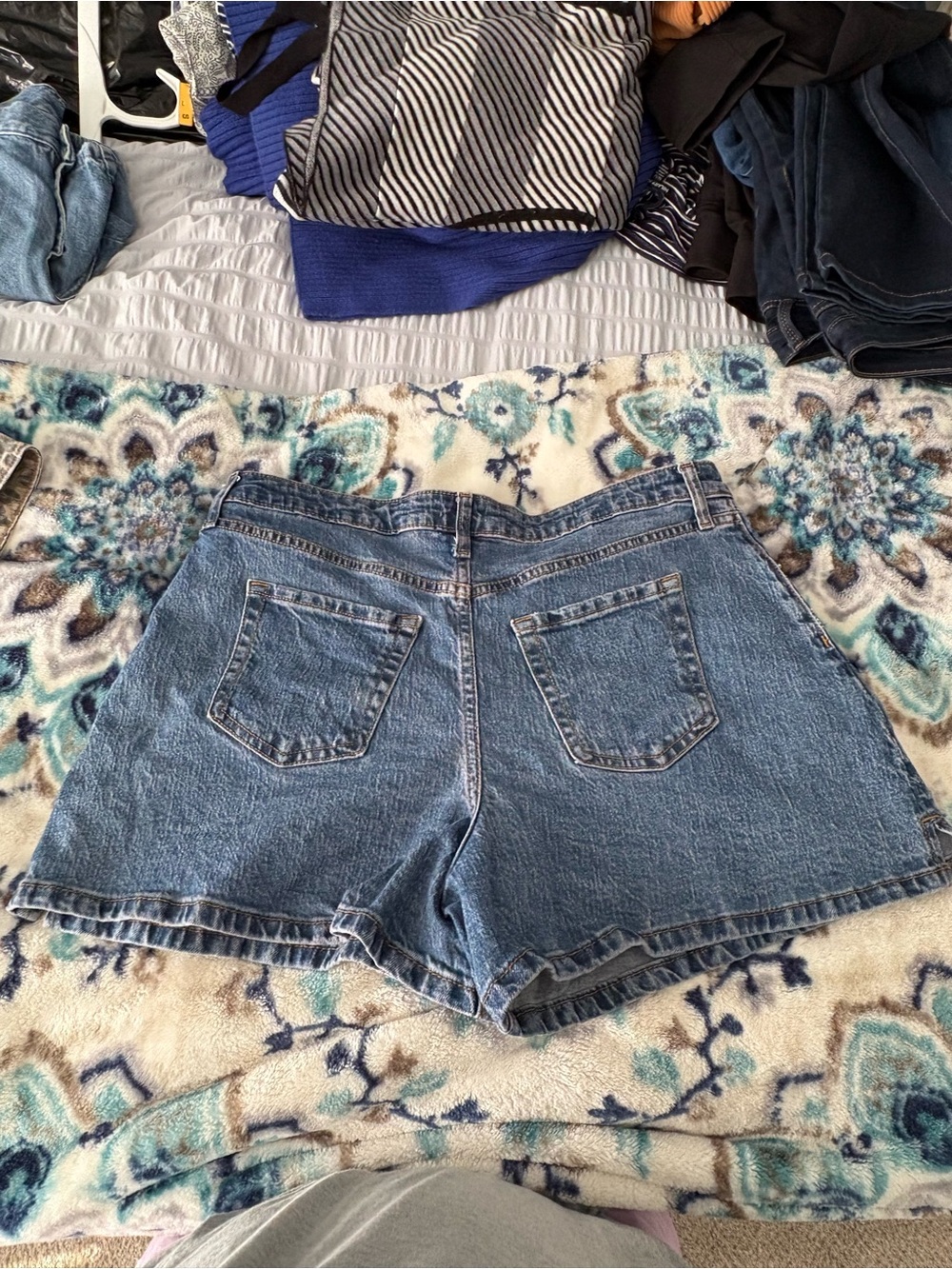 wild fable Light Blue High-Rise Denim Shorts - Picture 3 of 3